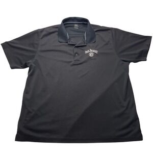 Page & Tuttle Mens Jack Daniels Old‎ No 7 Whiskey Polo Shirt Black XL